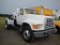 1995 FORD F750 TOW TRUCK,  V8 GAS, 5 SPEED, PS, SINGLE AXLE, 22.5 TIRES ON
