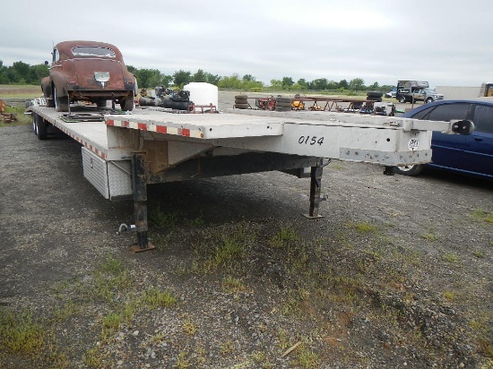 ALUMINUM CAR HAULER TRAILER,  35' DECK + TURNDOWN, TORSION AXLE, TANDEM AXL