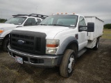 2007 FORD F450 FLATBED PICKUP TRUCK, 117K+ MILES  DIESEL, AUTOMATIC, PS, AC