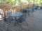 (3) METAL OUTDOOR TABLES &  (12) METAL CHAIRS