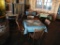 (4) SQUARE GLASS TOP TABLES WITH  (16) CHAIRS