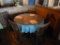 (2) ROUND GLASS TOP TABLES  WITH (11) CHAIRS