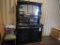 WOODEN ANTIQUE HUTCH WITH MIRRORS