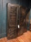 WOODEN HUTCH CABINET WITH DOORS  (BEHIND BAR)