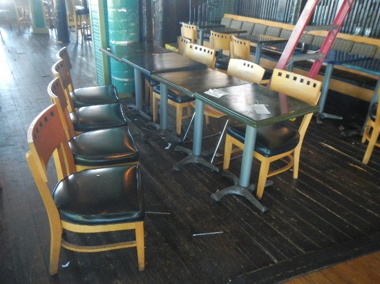 (4) TABLES AND (8) CHAIRS