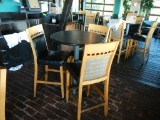 (2) ROUND TABLES AND (6) CHAIRS