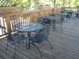 (3) METAL OUTDOOR TABLES &  (12) METAL CHAIRS