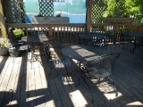 (3) METAL OUTDOOR TABLES &  (11) METAL CHAIRS