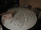 LOT OF FLUTE STEMWARE AND MARTINI GLASSES