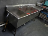 LARGE STAINLESS STEEL 3-HOLE SINK STATION