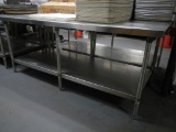 STAINLESS PREP TABLE  WITH CONTENTS
