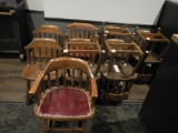 (12) WOOD ARM CHAIRS