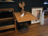 MOOSE ART PIECE AND CARIBOU BOWL WITH SQUARE TOP TABLE