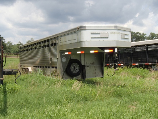 2008 LIBERTY TRAVALONG LIVESTOCK TRAILER,  GOOSENECK, ALUMINUM, APPROX 24',