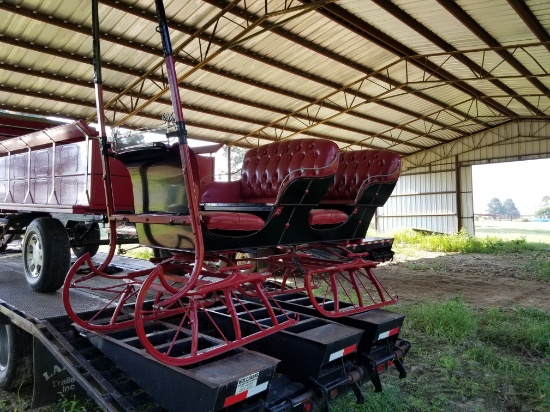 SLEIGH,  CUSTOM BUILT, HORSE DRAWN, 2-SEATER