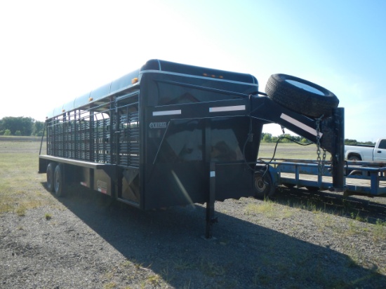 2013 KODIAK STOCK TRAILER,  24' LONG, 6'8" WIDE, FULL TOP S# DM708132