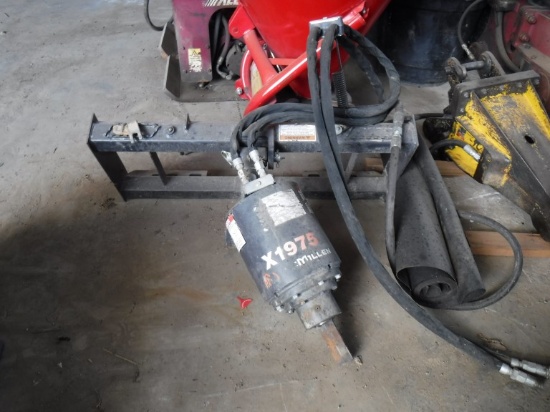 MCMILLEN X1975 AUGER ATTACHMENT,  HYDRAULIC, FITS SKID STEEER & MORE, WITH