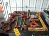 LOT OF RIDGID PIPE THREADERS, CUTTERS, AND VISES