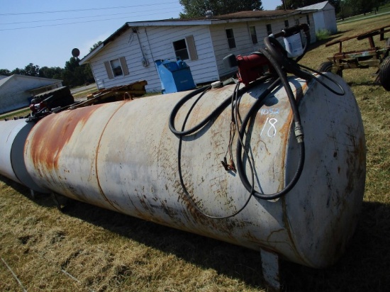 DIESEL FUEL TANK,  HORIZONTAL, APPROX 800 GALLON, WITH 12 VOLT PUMP