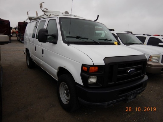 2011 FORD E-250 CARGO VAN, 53,000+ mi,  V8 CNG, AUTOMATIC, PS, AC, STORAGE