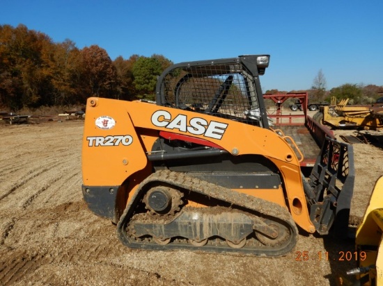 CASE TR270 TRACK STEER LOADER, 575 HRS  OROPS, RUBBER TRACKS, AUX. HYDRAULI