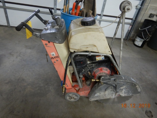 HUSQVARNA FS-413 CONCRETE SAW,  GAS POWERED, WALK BEHIND