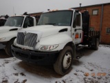 2003 INTERNATIONAL 4300 FLATBED TRUCK, 212K + mi,  DT466 DIESEL, 6 SPEED, S