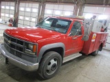 2000 CHEVROLET C3500 SERVICE TRUCK, 166,178 MI,  6.5L DIESEL, 5 SPEED, PS,