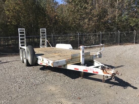 2008 PJ CAR HAULER TRAILER,  16', TANDEM 12,500LB AXLES, SPRING RIDE, FOLDI