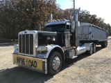 2007 PETE 389 TRUCK TRACTOR, 13,077 MILES ON METER,  DAY CAB, CAT C15, 18SP