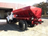 2000 FORD F650 SPREADER TRUCK, 362K MILES ON METER,  DIESEL, 6SP, SINGLE AX