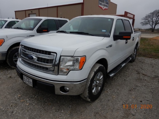 2013 FORD F-150 XLT TRUCK, 79,892+ mi,  CREW CAB, V8 GAS, AUTOMATIC S# F313