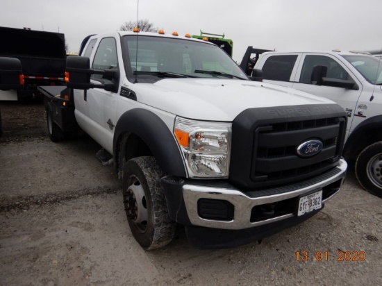 2015 FORD F450XL FLATBED PICKUP TRUCK, 151,933 MILES  EXTENDED CAB, 6.7L PO