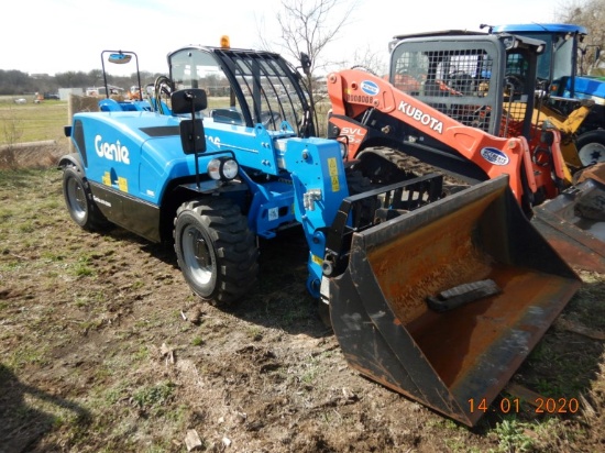 2018 GENIE GTH-2506 FORKLIFT, 20 HRS,  CAB, 4X4, Q/C BUCKET & FORKS, 5500 LB CAP