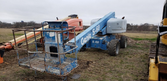 GENIE S-60 MANLIFT, 3,138+ hrs,  4 X 4, 60' REACH S# 5600716703