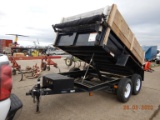 SHOPBUILT DUMP TRAILER,  6X8, BUMPER PULL, TANDEM AXLE, ELECTRIC BRAKES, SI