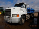MACK CH613 SPREADER TRUCK,  MACK DIESEL ENGINE, 9 SPEED, PS, AC, TWIN SCREW