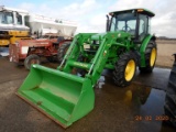 JOHN DEERE 5085 E WHEEL TRACTOR, 814+ hrs,  MFWD, CAB, AIR, DUAL REMOTE HYD