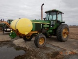 JOHN DEERE 4630 TRACTOR,  CAB, POWERSHIFT, 20.8R38 TIRES ON DUALS, 2 REMOTE