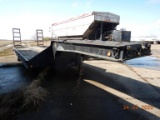 SHOPBUILT LOWBOY TRAILER,  18FT ON DECK, TANDEM AXLE ON WALKING BEAM, 10.00