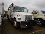 1999 FREIGHTLINER FL70 BOOM TRUCK,  HIRAIL, 4-DOOR, CAT 3126, 8LL TRANSMISS