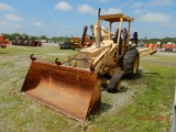 FORD 555 LOADER BACKHOE, 1395 HRS ON METER  2 WHEEL DRIVE, OROPS, 24