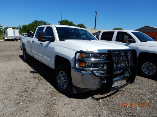 2019 CHEVROLET 2500 HD PICKUP TRUCK, 40,.520 MILES  CREW CAB, 6.0L GAS ENGI