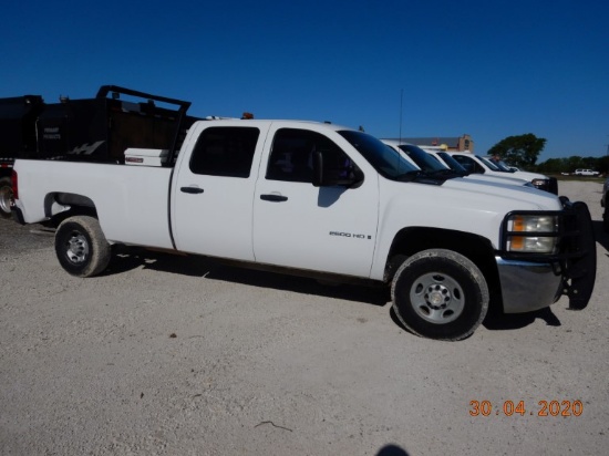 2009 CHEVROLET 2500HD PICKUP TRUCK,  2WD, CREWCAB PICKUP , 6.0L GAS , A/T ,