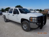 2011 CHEVROLET 2500HD PICKUP TRUCK,  CREW CAB, 4X4, 6.0L V8 GAS, A/T, A/C,