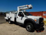 2011 FORD F450 BUCKET TRUCK,  V-10 GAS ENGINE, AUTO TRANS, 2