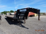 2009 TOP HAT GOOSENECK FLATBED TRAILER,  32', TANDEM AXLE ON TORSION RUBBER