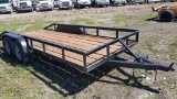 1991 Sams 16' Utility Trailer , Bumper Pull , Tandem Axle , Spring , Title