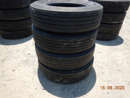 (4) ORIGINAL LO-PRO 22.5 TIRES