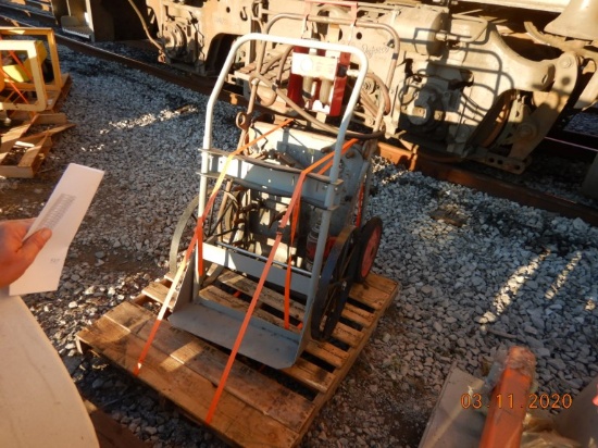 PALLET WITH TORCH CART AND TESCO CART WITH TOOLS